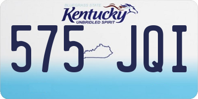 KY license plate 575JQI