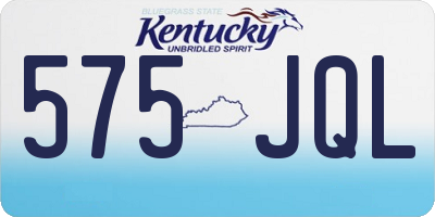 KY license plate 575JQL