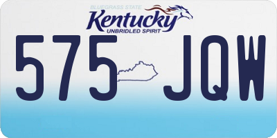 KY license plate 575JQW