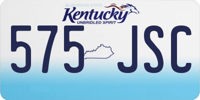 KY license plate 575JSC