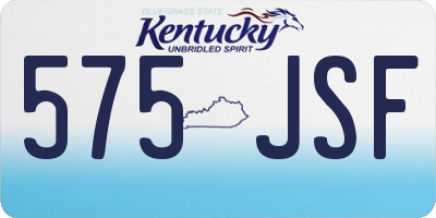 KY license plate 575JSF