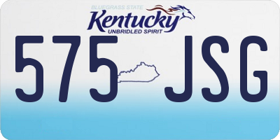 KY license plate 575JSG