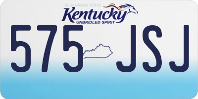 KY license plate 575JSJ