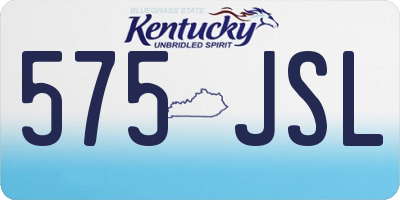 KY license plate 575JSL