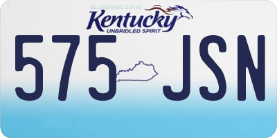 KY license plate 575JSN