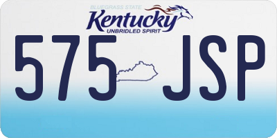 KY license plate 575JSP