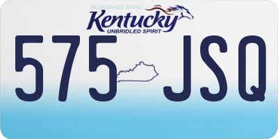 KY license plate 575JSQ