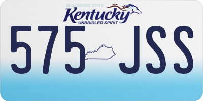 KY license plate 575JSS
