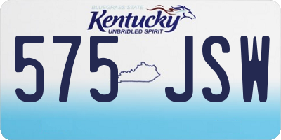 KY license plate 575JSW