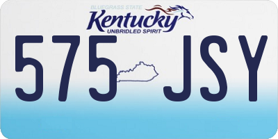 KY license plate 575JSY