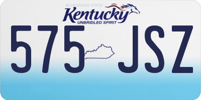 KY license plate 575JSZ