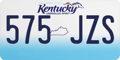 KY license plate 575JZS
