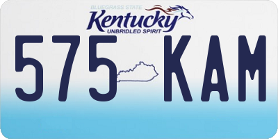 KY license plate 575KAM