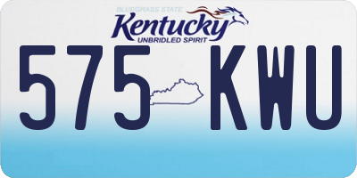KY license plate 575KWU