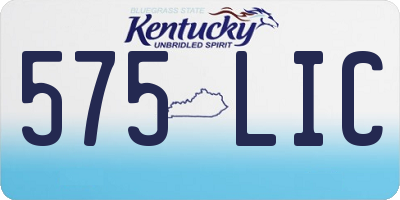 KY license plate 575LIC