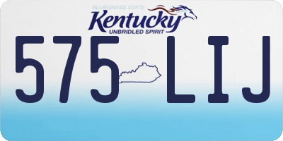 KY license plate 575LIJ