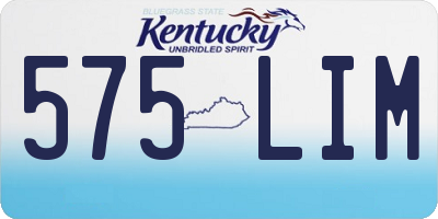 KY license plate 575LIM