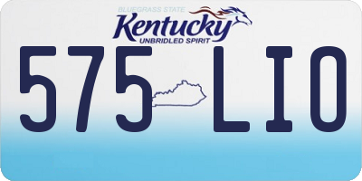 KY license plate 575LIO