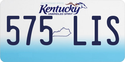 KY license plate 575LIS