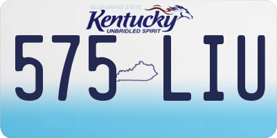 KY license plate 575LIU