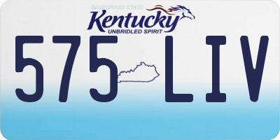 KY license plate 575LIV