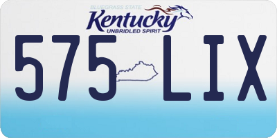 KY license plate 575LIX