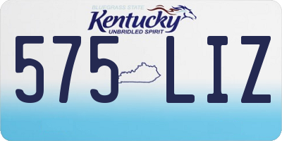 KY license plate 575LIZ