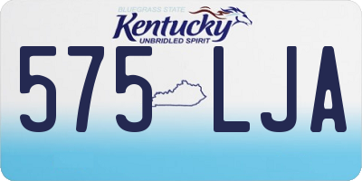 KY license plate 575LJA