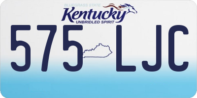 KY license plate 575LJC