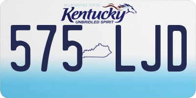 KY license plate 575LJD