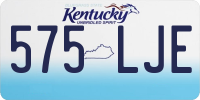 KY license plate 575LJE