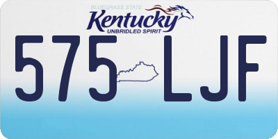 KY license plate 575LJF