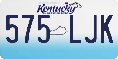 KY license plate 575LJK