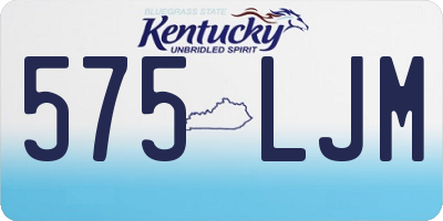 KY license plate 575LJM