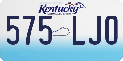 KY license plate 575LJO