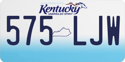 KY license plate 575LJW
