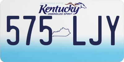 KY license plate 575LJY