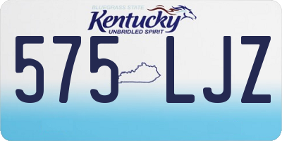 KY license plate 575LJZ