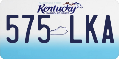 KY license plate 575LKA