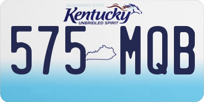 KY license plate 575MQB