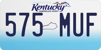 KY license plate 575MUF