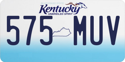 KY license plate 575MUV