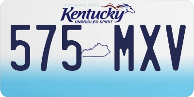 KY license plate 575MXV