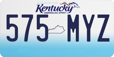 KY license plate 575MYZ
