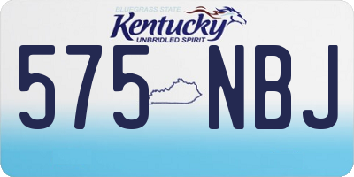 KY license plate 575NBJ