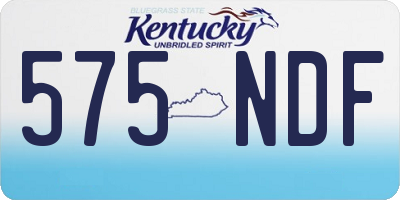 KY license plate 575NDF