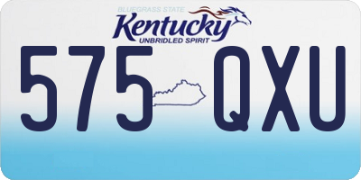 KY license plate 575QXU