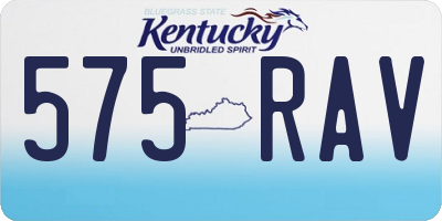 KY license plate 575RAV