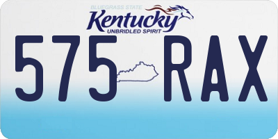 KY license plate 575RAX