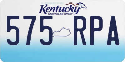 KY license plate 575RPA